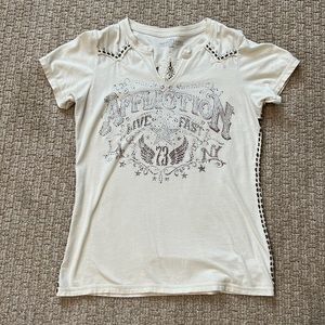 🌟Affliction Western Cream Short Sleeve T Shirt Sz L